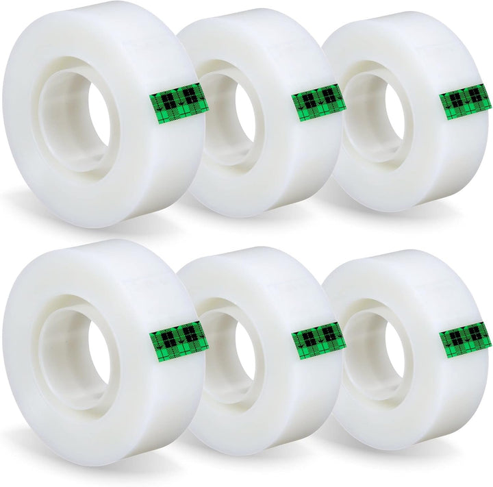 Scotch Magic Invisible Tape, 19 mm x 33 m, 6 rolls & Scotch Tischabroller schwarz – Klebebandabrolle