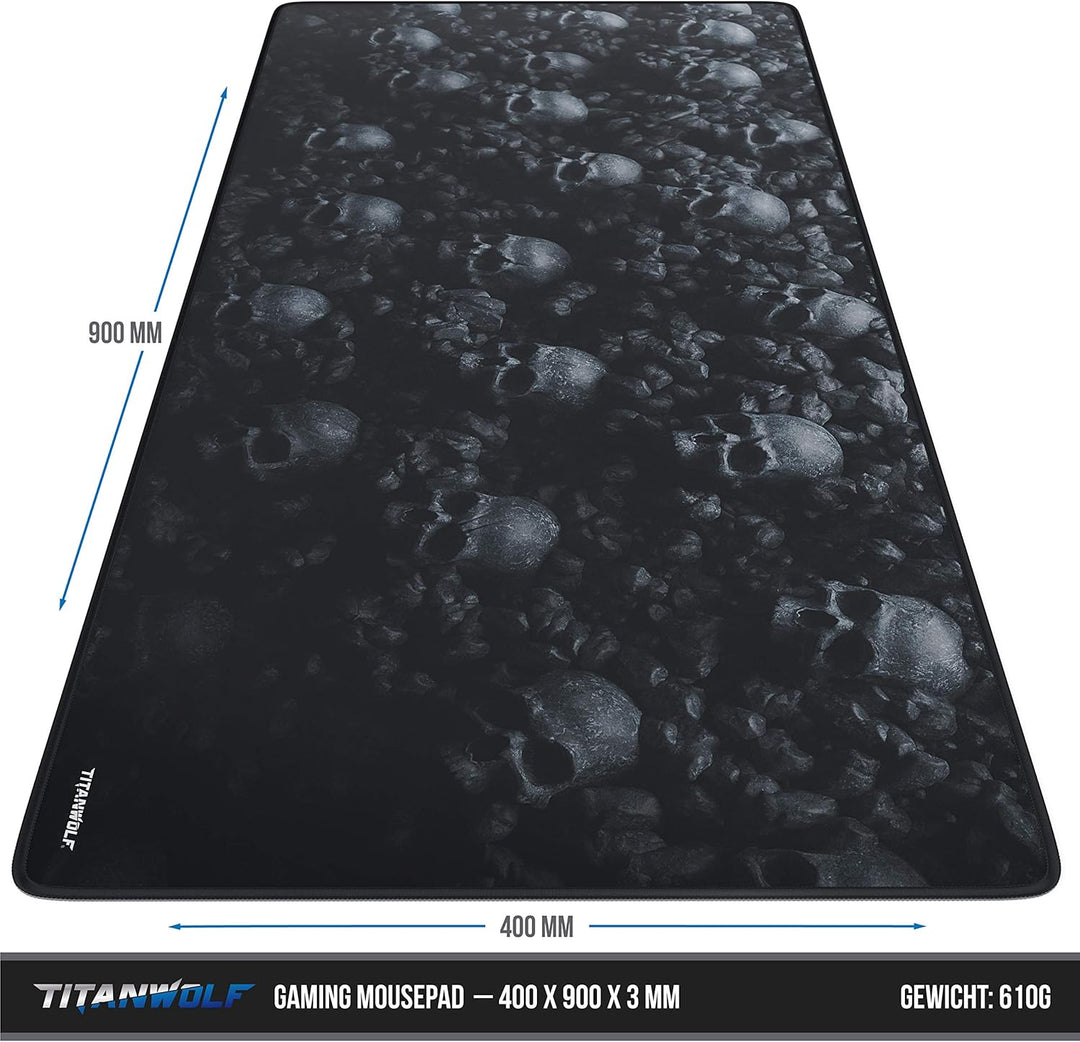 TITANWOLF - XXL Mauspad Gaming Titanwolf 900 x 400mm - XXL Mousepad gross Motiv - Tischunterlage Lar