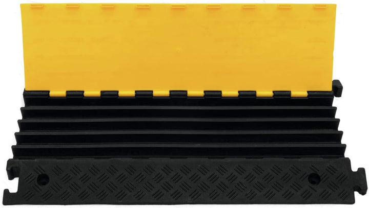 Eurolite Kabelbrücke 5 Kanäle 900x500x50mm | Robuste Kabelbrücke mit gelbem Deckel und 9 t Maximalla