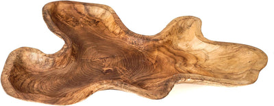 Windalf Grosse Holz Servierplatte LIZA 43 cm Buffetplatte Holzschale Serviertablett Brotplatte Handa