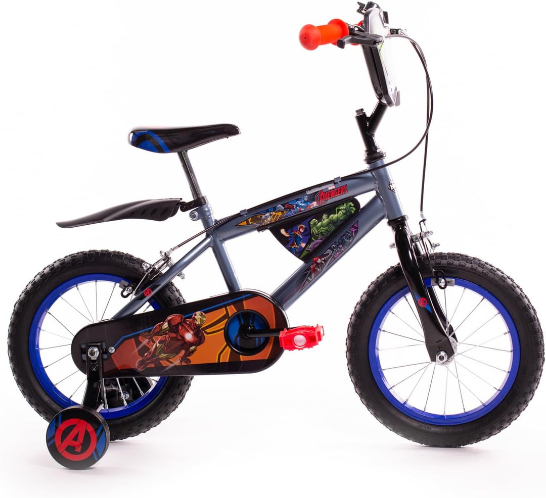 Huffy Jungen Kinderfahrrad, Avengers Fahrrad mit Stützrädern, 35,6 cm (14 Zoll), grau, 35, 6 cm