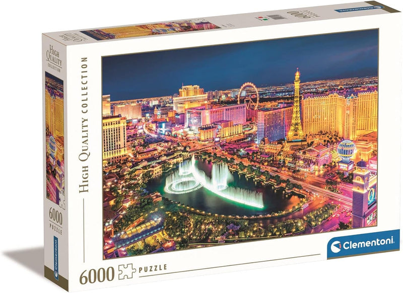 Clementoni 36528 Las Vegas – Puzzle 6000 Teile ab 9 Jahren, buntes Erwachsenenpuzzle mit kräftigen F