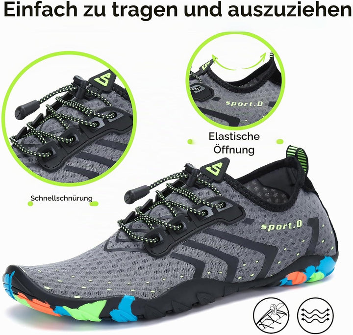 SAGUARO Badeschuhe Strandschuhe Aquaschuhe Wasserschuhe Surfschuhe Schwimmschuhe für Damen Herren Ki