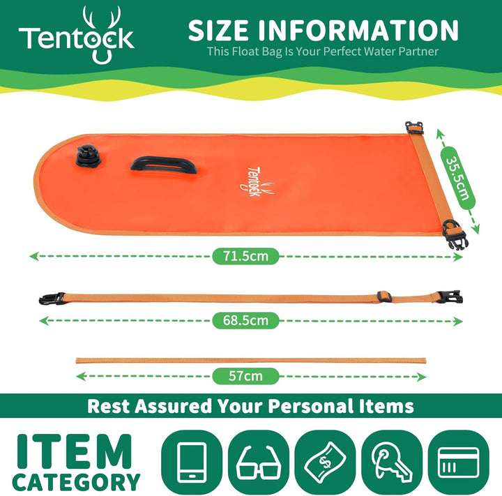 Tentock Schwimmboje 28L Wasserdicht Aufblasbare Trockentasche Schwimmen Sicherheitsschwimmer für Was
