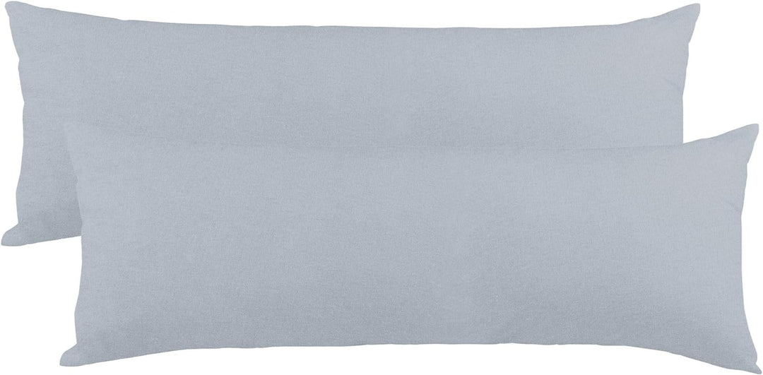 aqua-textil Classic Line Kissenbezug 2er-Set 40 x 200 cm Silber grau Baumwolle Seitenschläferkissen