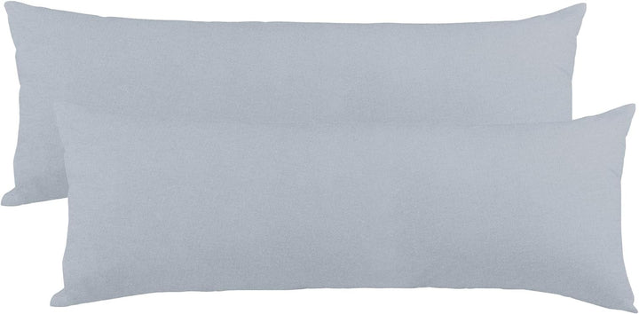 aqua-textil Classic Line Kissenbezug 2er-Set 40 x 200 cm Silber grau Baumwolle Seitenschläferkissen
