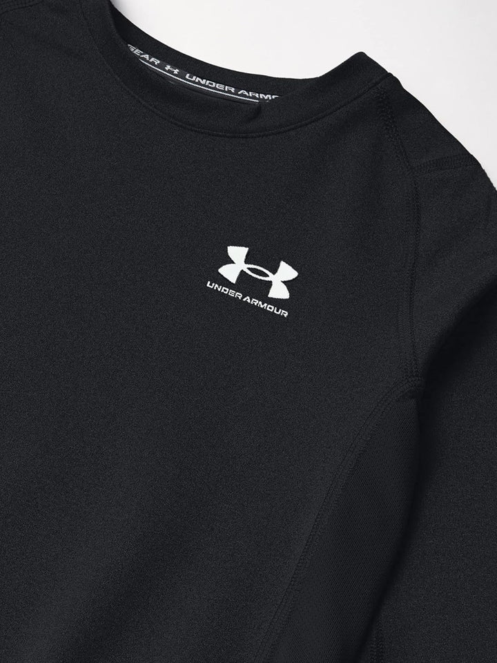 Under Armour Boys' ColdGear Armour Long Sleeve T-Shirt , Black (001)/White , Youth X-Large