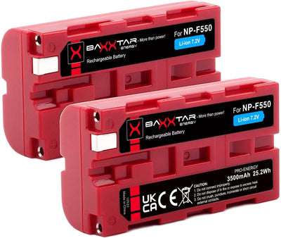 Baxxtar Pro 2X Akku NP-F550 NP-F570 (3100mAh) mit PD Performance USB Ladegerät 161951 (max. 1500 mA)