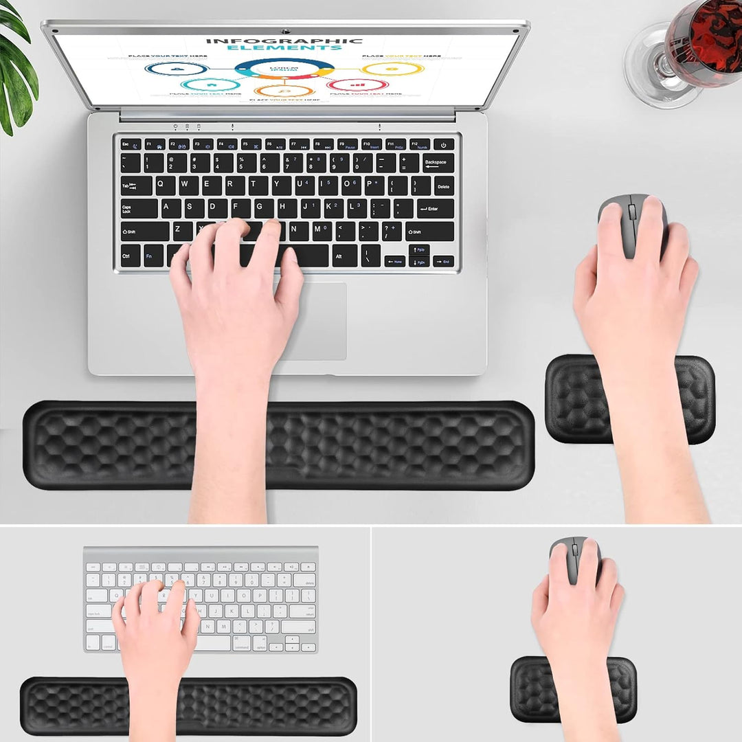 Giecy Handballenauflage Tastatur und Maus Set, weiche Memory Foam Ergonomische handgelenkauflage Set