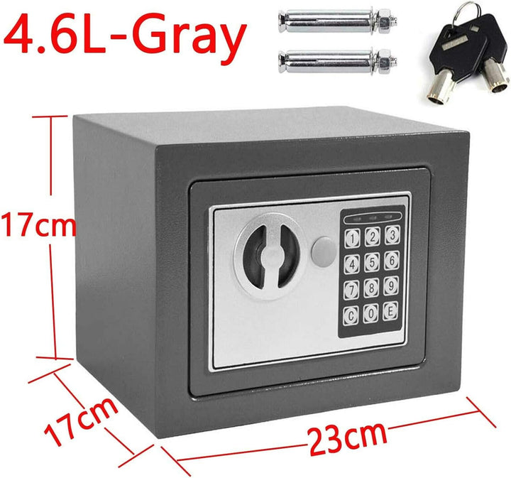 Klein Elektronik Safe Tresor mit Digital & Schlüssel, Mini Safe Tresor Feuerfest Möbeltresor Dokumen
