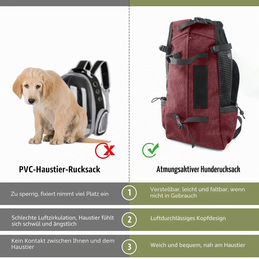 PETCUTE Hundetasche Hundetransporttasche Tragetasche für Hunde Katzen Wanderrucksack Seite Atmungsak