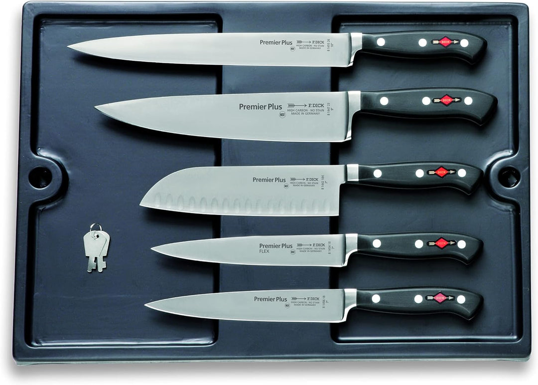 F. DICK Kochkoffer Bristol 12-teilig (Messer-Set mit Koffer, inkl. Kochmesser + Kochwerkzeug/Zubehör