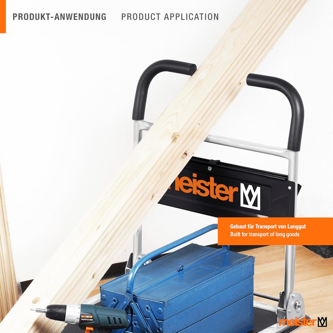 Meister Plattformwagen "cut-off" - Klappbar - Bis 300 kg Tragkraft - Feststellbremse / Transporthilf