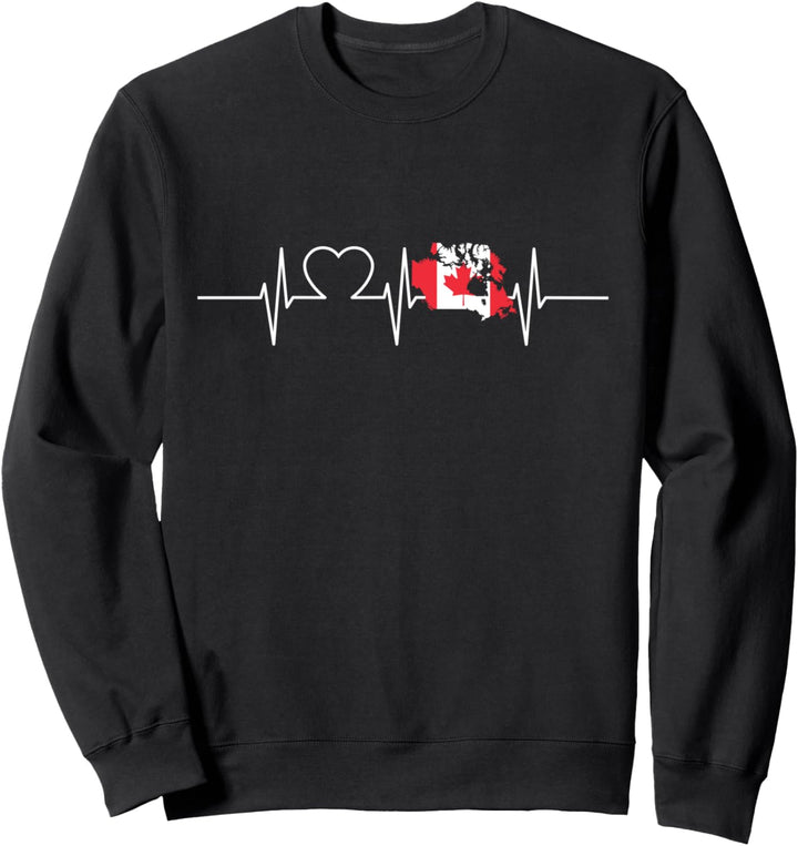 Kanada Karte mit Herzschlag Vintage Flagge Kanada Sweatshirt
