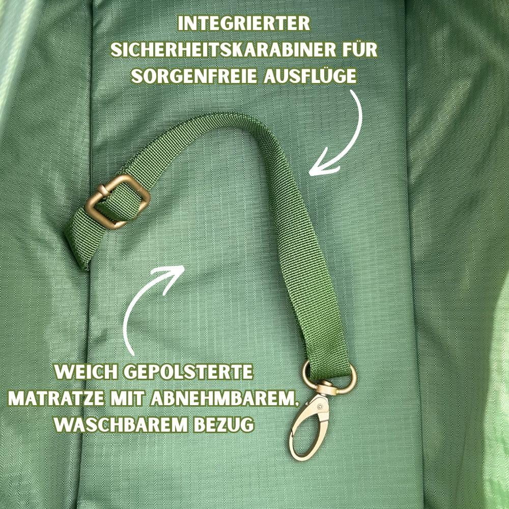 Jane Hundetasche Grün – Stilvolle Hundetransportbox für kleine Hunde bis 8 kg, Faltbare Transportbox