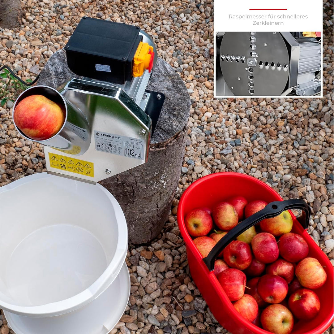 STREND PRO Obsthäcksler Edelstahl mit 550W/1400rpm motor - Obsthäcksler Elektrisch fur Kartoffeln/Ob