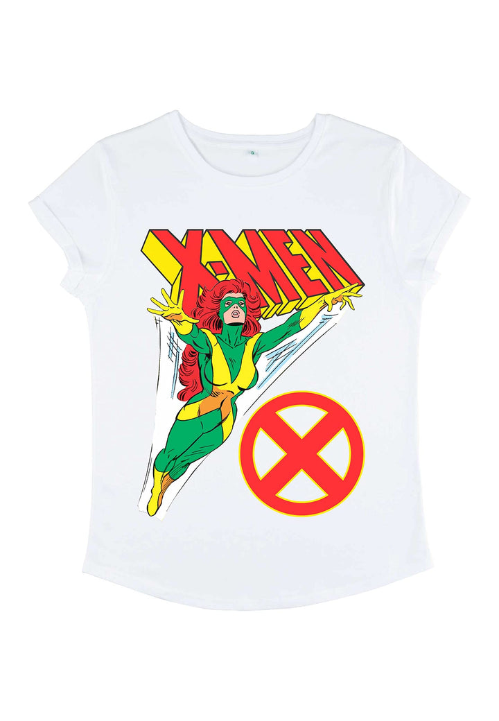 Marvel Damen X-men Grey Flight Women's Rolled Sleeve T-shirt L Weiss, L Weiss