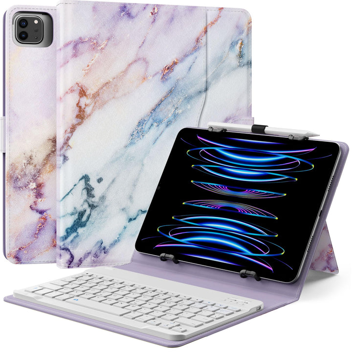 MoKo Universal Tablet Hülle mit QWERTY Tastatur für 9, 9.7, 10.1, 10.2, 10.4, 10.5, 10.9 Zoll Tablet