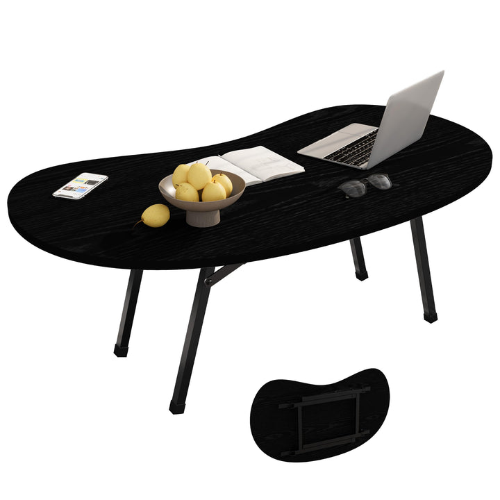 Faltbarer Couchtisch,Mid Century Modern Couchtisch Wohnzimmer Tische,Oval Center Tisch,Kleine Faltba