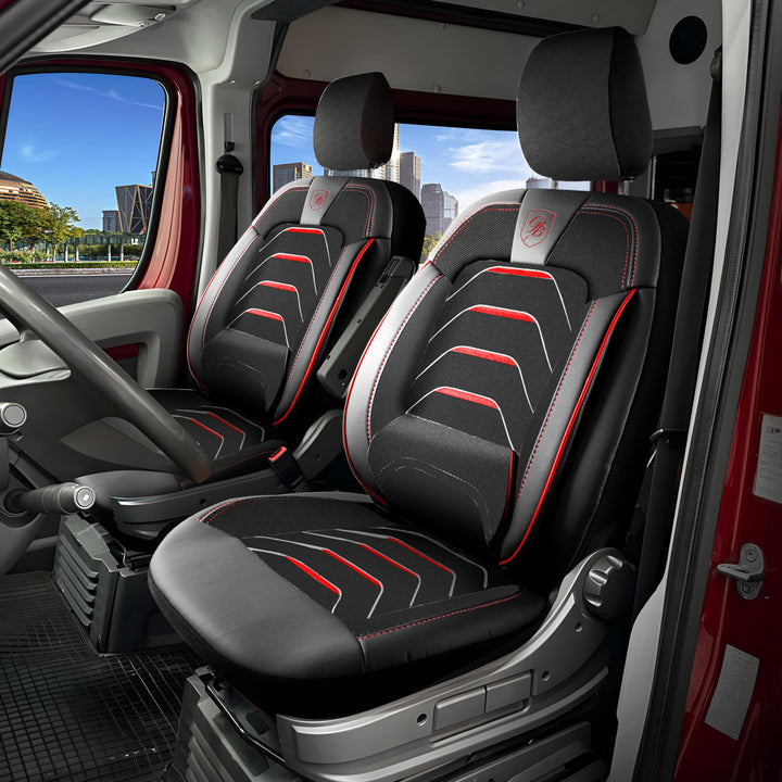 Autositzbezüge Universal 1+1 für FIAT Ducato, Peugeot Boxer, Citroen Jumper (2014-2026) Opel Movano