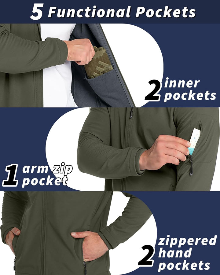 33,000ft Jacke Herren Wasserdichte Atmungsaktiv Softshelljacke - Übergangsjacke Winddichte Regenjack
