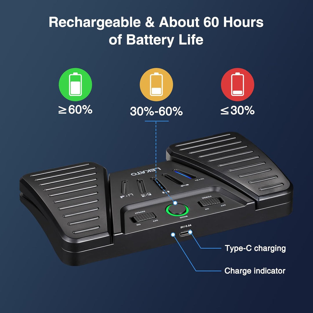 LEKATO Bluetooth Page Turning Pedal, Drahtloser Page Turner, Wiederaufladbarer Seitenwender für Smar