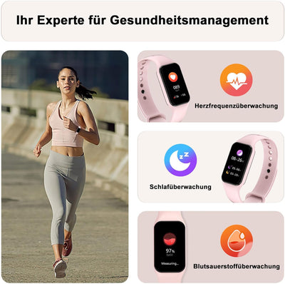 Blackview Smartwatch Damen Herren, Fitnessuhr 1,47 Zoll Farbdisplay, Fitness Tracker mit Schrittzähl