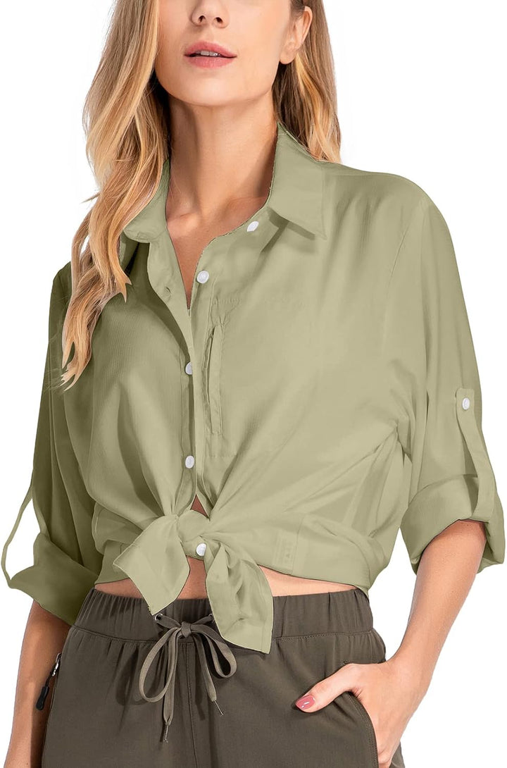 yeyity Damen Hemdbluse UV Schutz Langarmshirt Damen Schnell Trocknende Sport Shirts Wandershirt Safa
