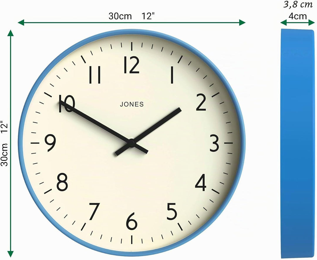 JONES CLOCKS® Studio Runde Wanduhr – Runde Uhr – Moderne Uhr – Designer Wand Uhren – Küchenuhr – Woh