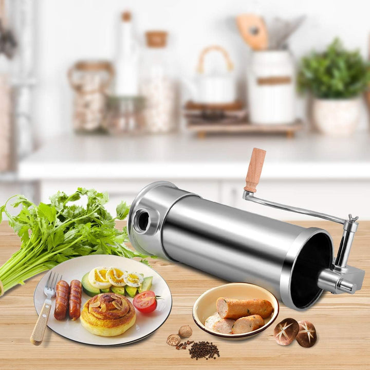 COSTWAY 1,5L / 3L / 3,6L / 6L Wurstfüller manuell, Wurstmaschine aus Edelstahl, Wurstfüllmaschine si