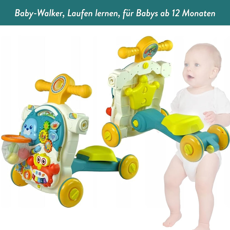 COIL Lauflernwagen Baby 5-in-1 Lauflernhilfe, Laufhilfe Baby Walker Lernspielzeug mit Musik und Lich