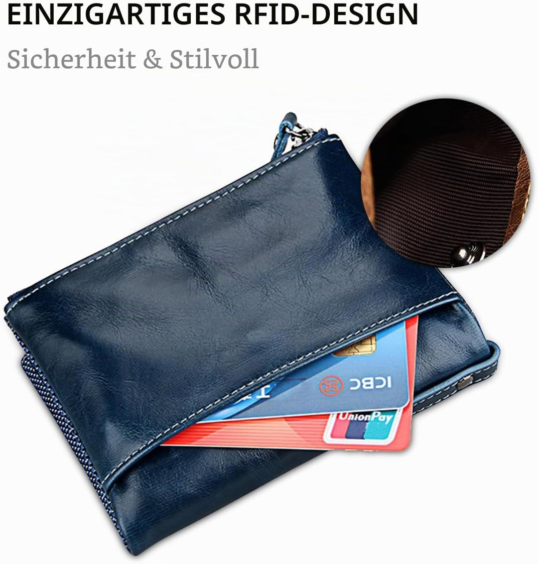 FANDARE Geldbörse mit RFID Schutz Herren Brieftasche Damen Geldklammer Kreditkartenetui Geldbeutel K