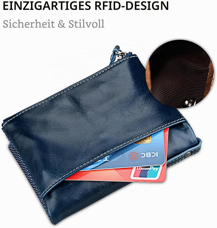 FANDARE Geldbörse mit RFID Schutz Herren Brieftasche Damen Geldklammer Kreditkartenetui Geldbeutel K