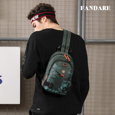 FANDARE Brusttasche Sling Bag Schulrucksack Sporttasche Herren Damen Schulranzen Umhängetaschen Cros