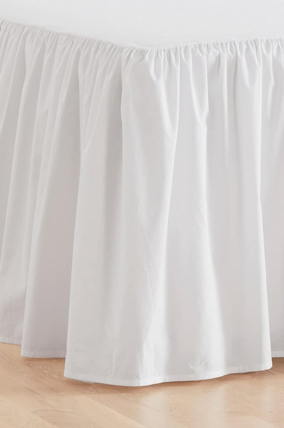 Jotex Zack Volant Betthusse - 100% hochwertige Bio-Baumwolle Bettrock, Höhe 60 cm - Weiss, 90 x 200