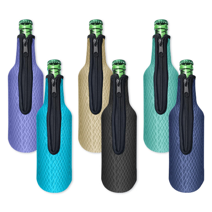 Klyrith 6 x 500ml/16 oz Bier Flaschenkühler, Isolierte Neopren Tasche für Bierflasche mit Reissversc