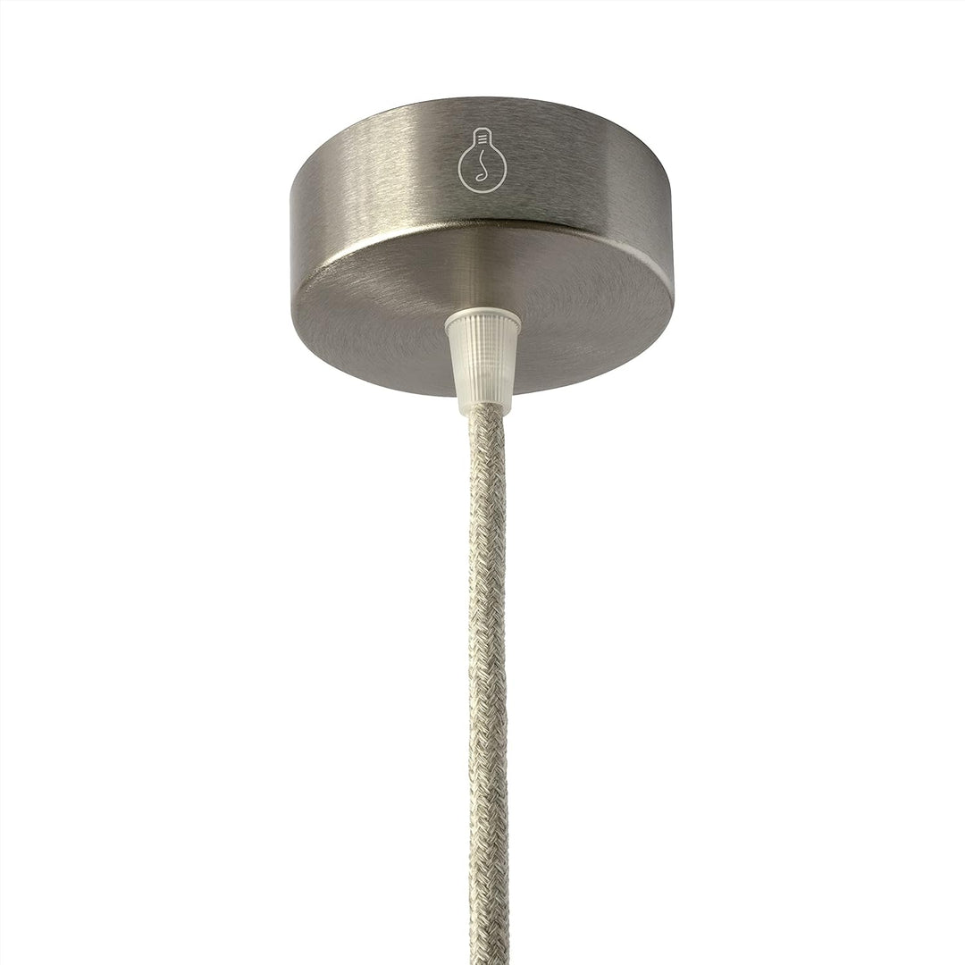 AMARCORDS - 3 Baldachin rosetten aus Metall, Farbe NICKEL, Lampengehäuse komplett mit Kabelklemmenzu