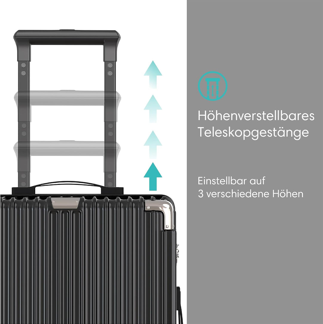 Voyagoux Kofferset 2 teilig - 39L &amp; 113L, Hartschalenkoffer Set, TSA-Schloss, ABS, 4X 360° Rollen, R
