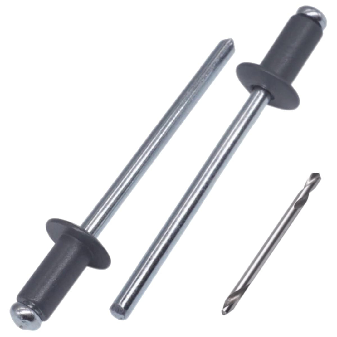 SKIR'CO (400 Stück) Blindnieten lackiert 4,0 x 8 mm, Aluminium Popnieten, Bohrer enthalten (Anthrazi