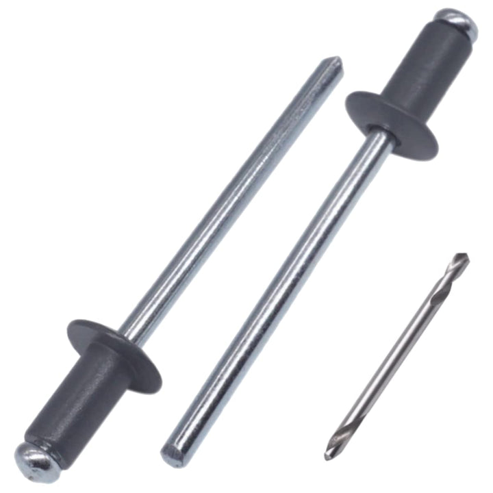 SKIR'CO (400 Stück) Blindnieten lackiert 4,0 x 8 mm, Aluminium Popnieten, Bohrer enthalten (Anthrazi