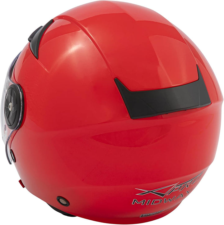 Motorradhelm Motorrad Roller Offenes Jet Scooter Helm Viser ECE 22 BACKLINE 57-58 cm ( M) Rot, 57-58