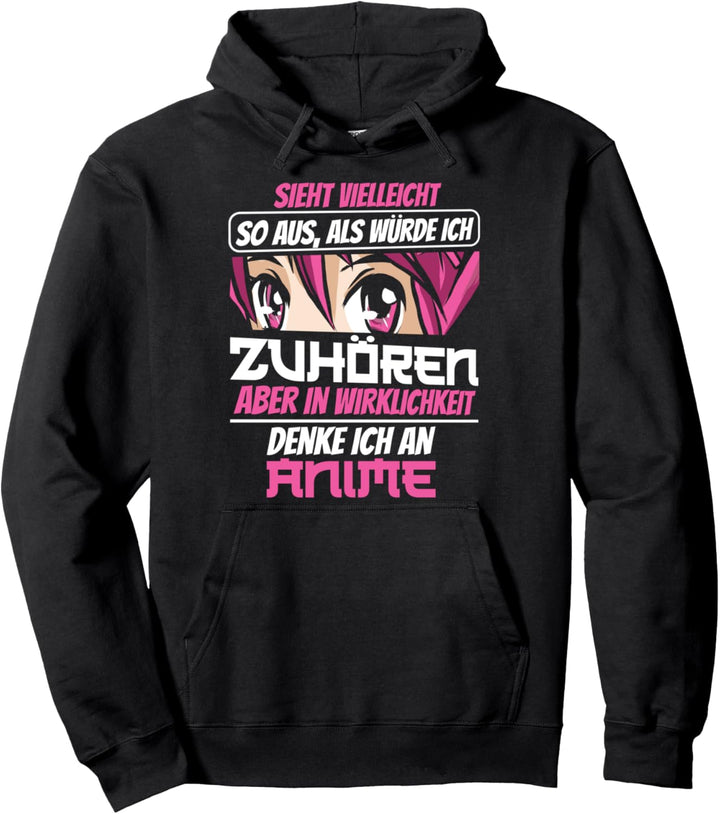 In Wirklichkeit Denke Ich An Anime Weaboo Kawaii Otaku Pullover Hoodie