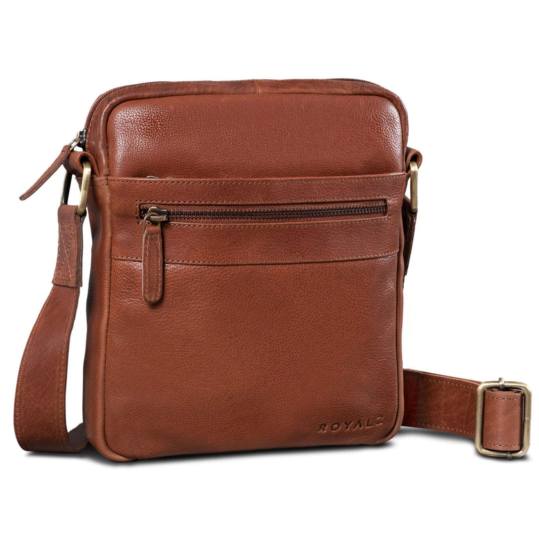 ROYALZ 'Trenton' Umhängetasche Leder Herren Klein Vintage Design Seitentasche Männer Schultertasche