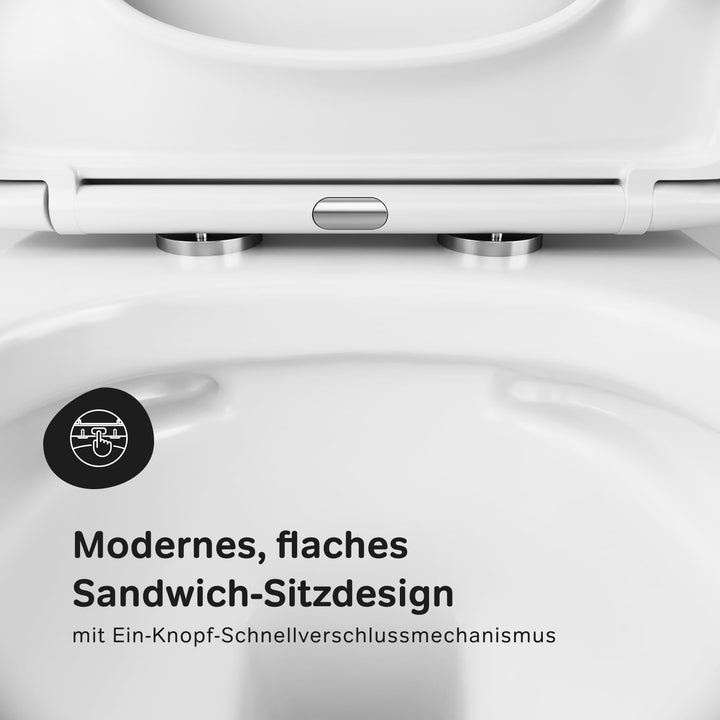 AM.PM - Komplettes Set - Vorwandelement II12709 Prime Fit inkl. Runde Betätigungsplatte Chrom + Häng