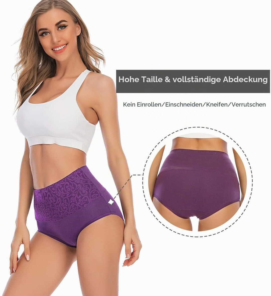 YaShaer Unterhosen Damen Baumwolle Hohe Taille Slips Hoher Taillenslip für Frauen Mehrpack S Mehrfar