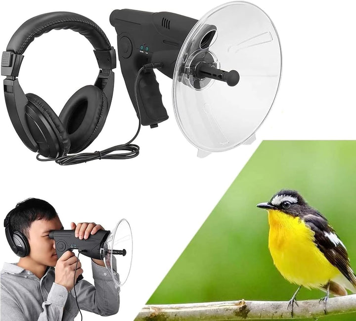 Richtmikrofon Parabolmikrofon Abhörgerät Vogelhorchgeräte mit 8-facher Vergrösserung, Mikrofon-Hörge