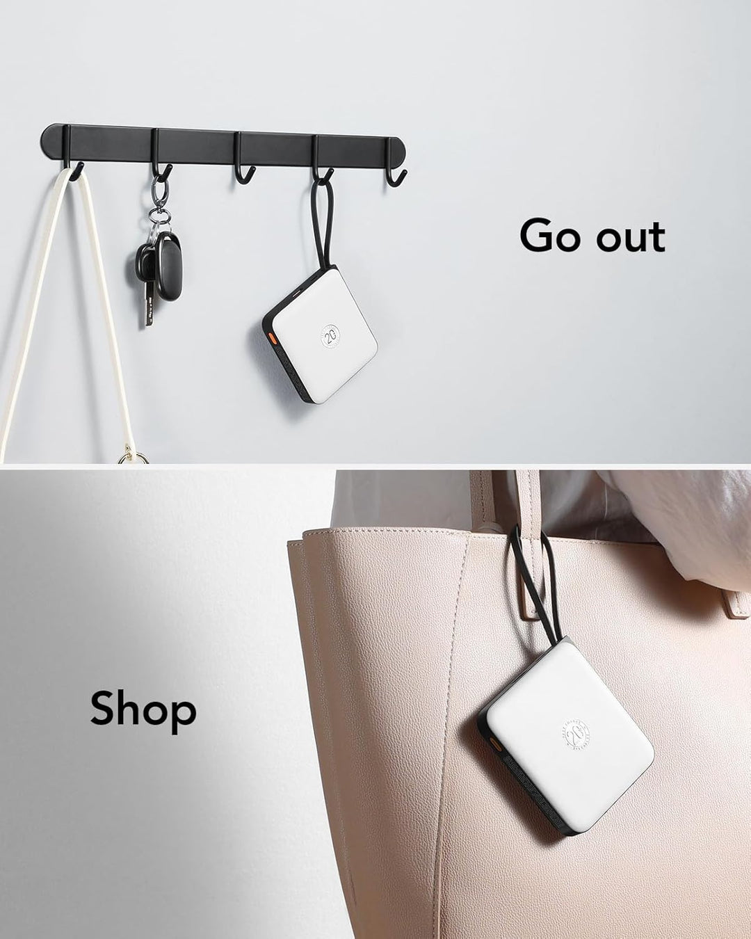 VRURC 20000mAh Power Bank mit Kabel Klein USB C Powerbank Schnelles Aufladen Mini Tragbares Ladegerä