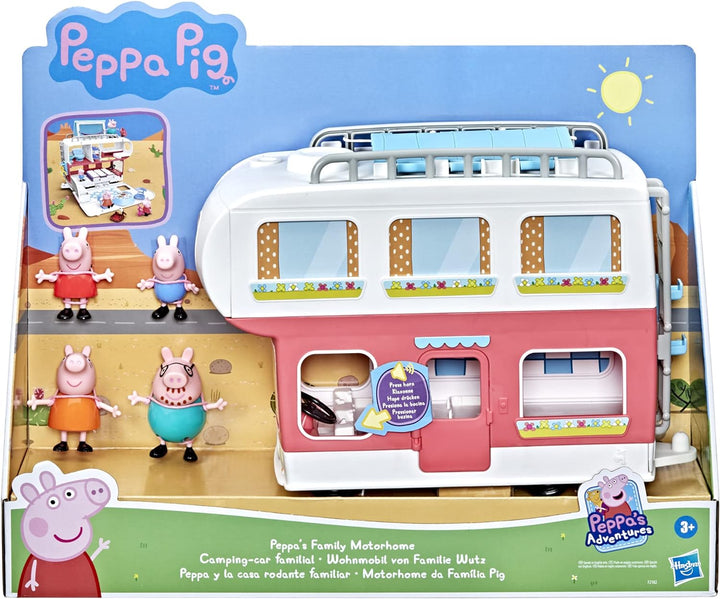 Peppa Pig Adventures, Family Motorhome Preschool Toy, Vehicle to RV Playset, Plays Sounds and Music,