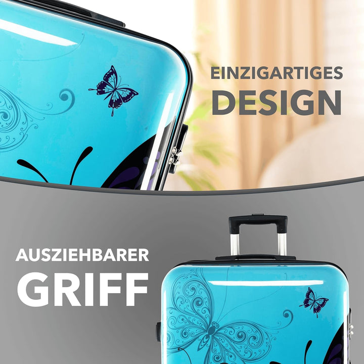 Xonic Design Reisekoffer - Hartschalen-Koffer mit 360° Leichtlauf-Rollen - hochwertiger Trolley mit