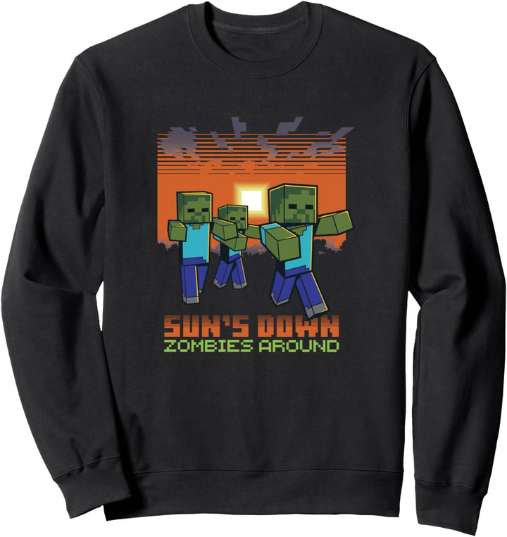 Minecraft Die Sonne geht unter, Zombies sind da Sweatshirt